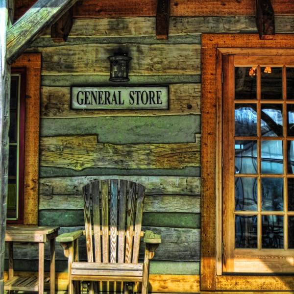 The Front of a small town general store